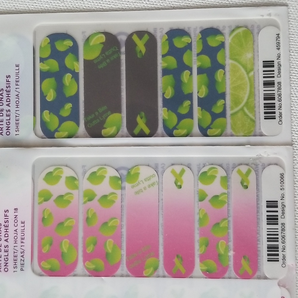 Jamberry Pink And Blue Lyme Disease Awareness Vinyl Nail Wraps